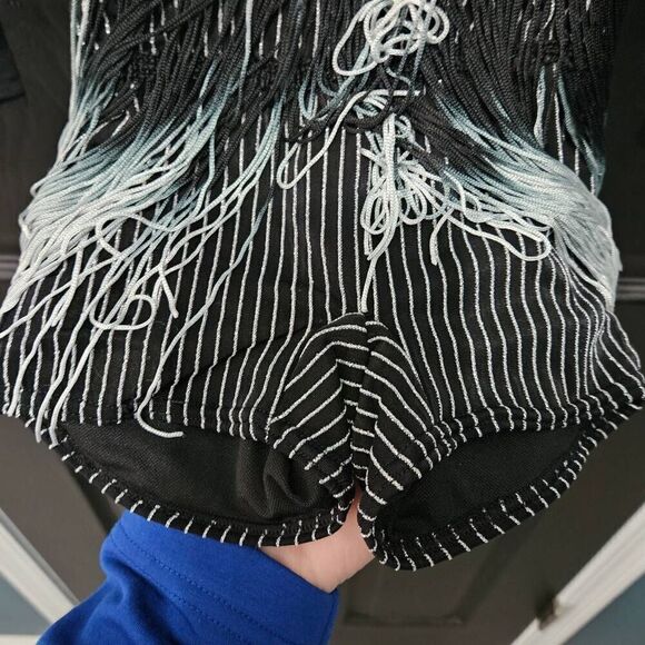 Weissman NWOT child extra small black fringe dance costume jazz tap solo - Picture 4 of 9